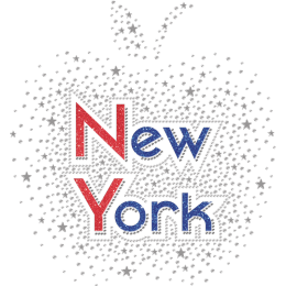 Bing New York Glitter & Rhinestone T-Shirt Heat Transfer